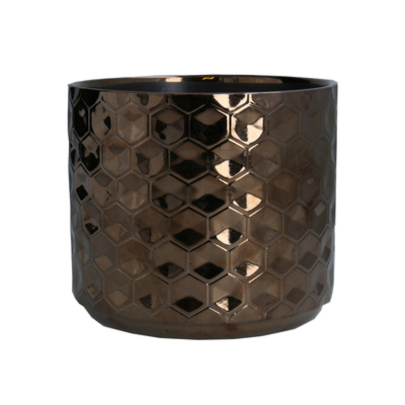 Copper Honeycomb Lrge Pot Cover By Gisela Graham Copper Honeycomb Design Ceramic Pot Cover. The Perfect Addition To Your Home Or Garden. By Gisela Graham.